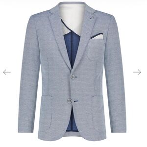 Blue Industry Waffle Knit Blazer EU 52 US 42 Light Blue Textured Sport Coat